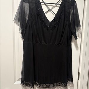 Torrid Black Sheer Blouse